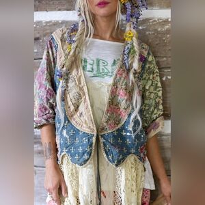 Magnolia Pearl kalamkari andhra jacket 980 - antigua